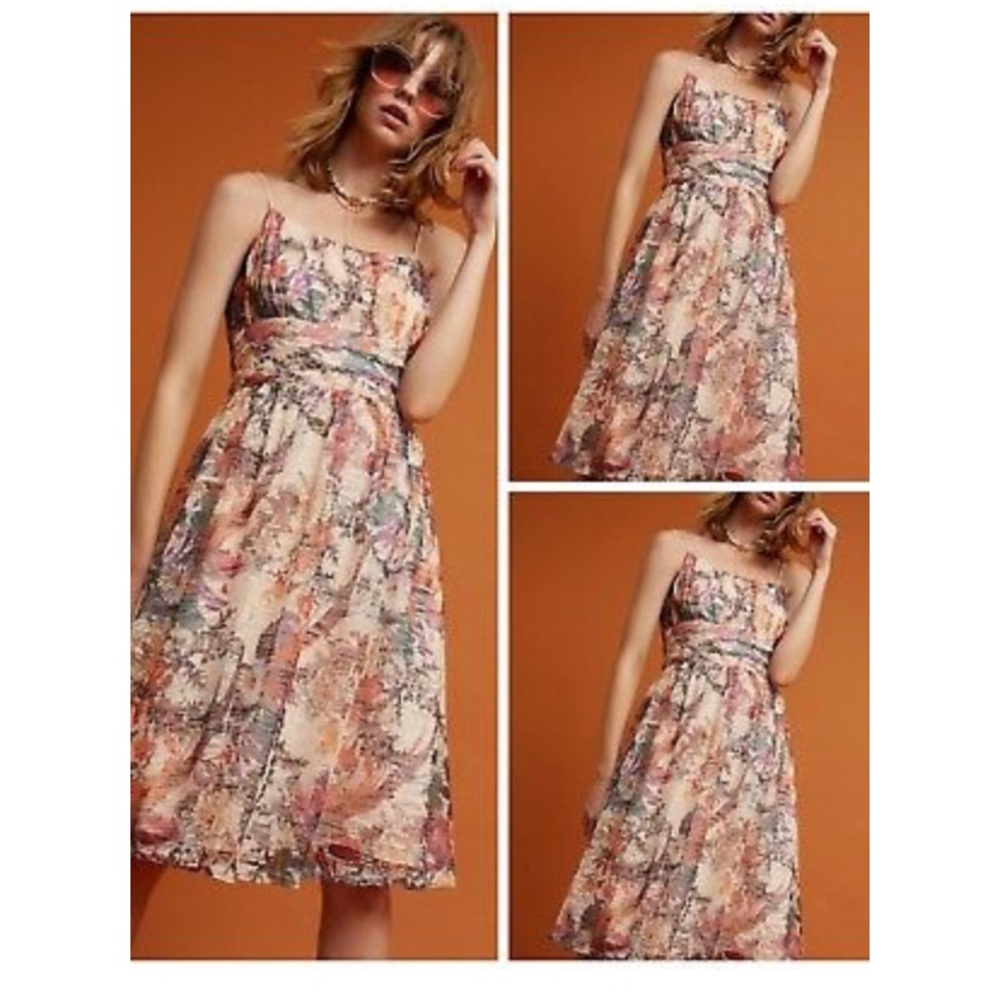 Multicolored Anthropologie mid-length dress size 4